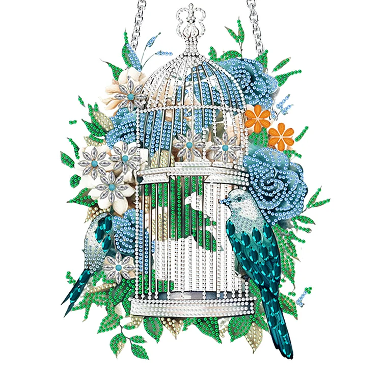 Acrylic DIY Diamond Painting Ornaments Flower Birdcage Crystal