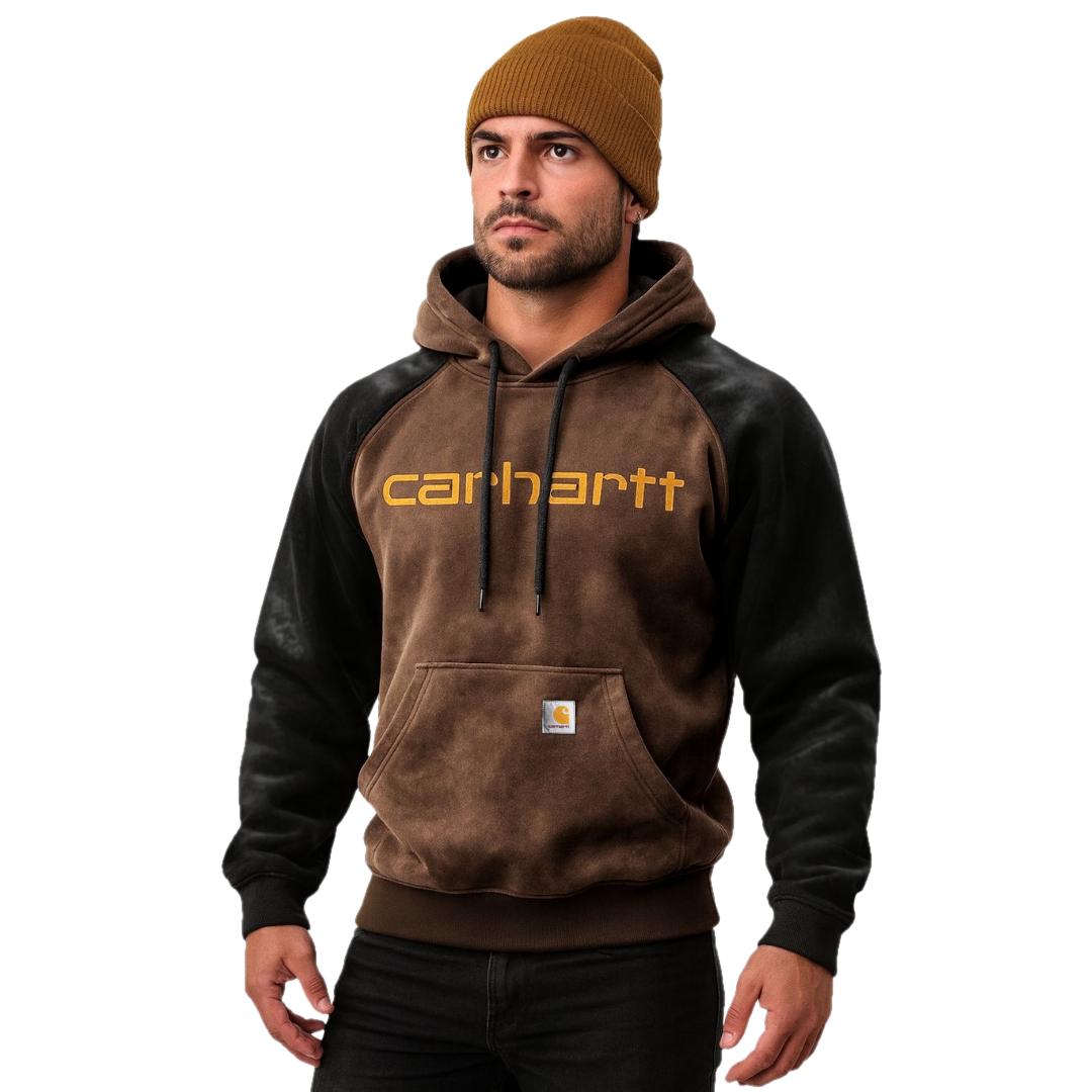 'Carhartt' Outdoor men's casual contrast stitching raglan sleeve hooded sweatshirt retro western sweatshirt