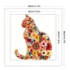 Floral Cat Bead Embroidery Kit Pre-Printed Bead Cross stitch