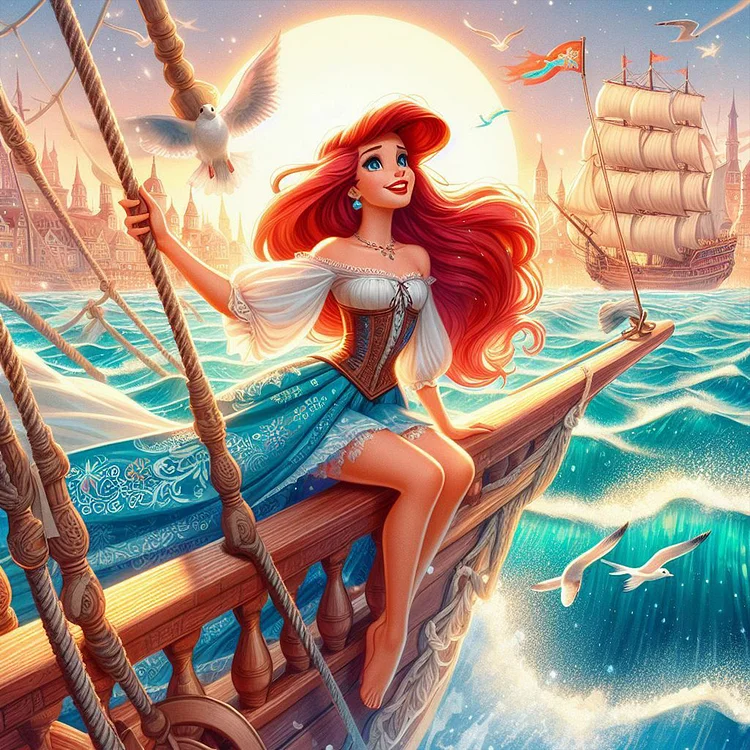 Princess Ariel 40*40CM (Canvas) Full Round Drill Diamond Painting gbfke