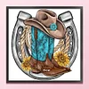 Western Cowboy Boot Hat-11CT Stamped Cross Stitch 45*45cm