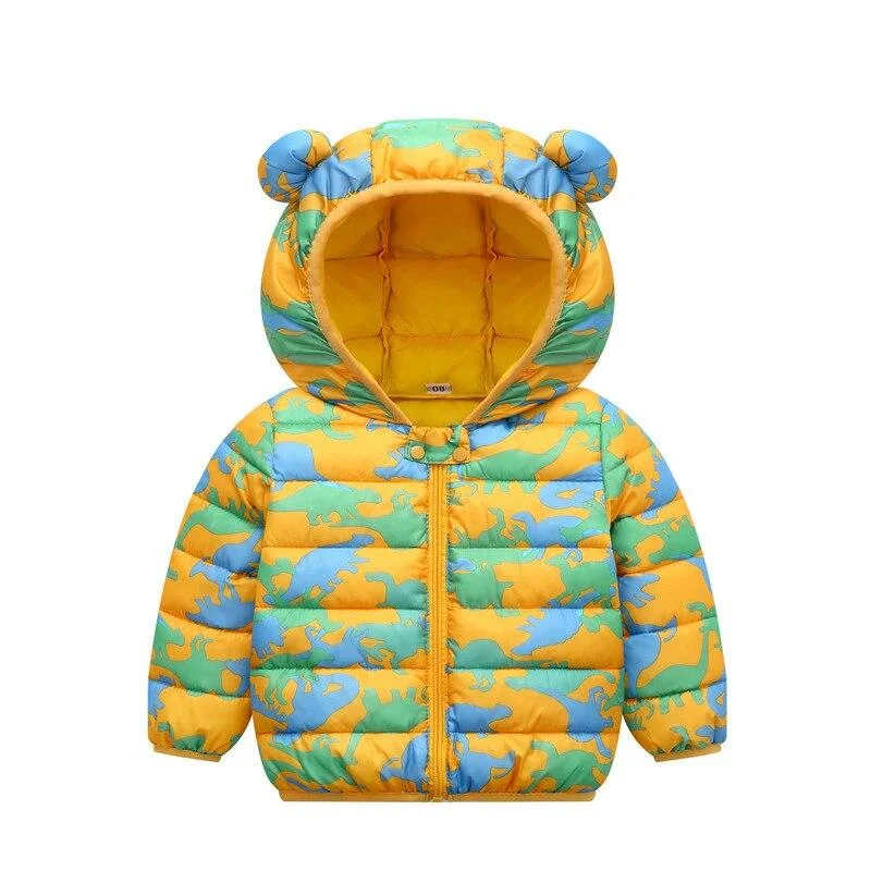 Children Solid Color Coat Boys Trendy Cotton Clothes Girls Fashion Hooded Outerwear Kids Casual Warm Jacket Kids Winter Clothes