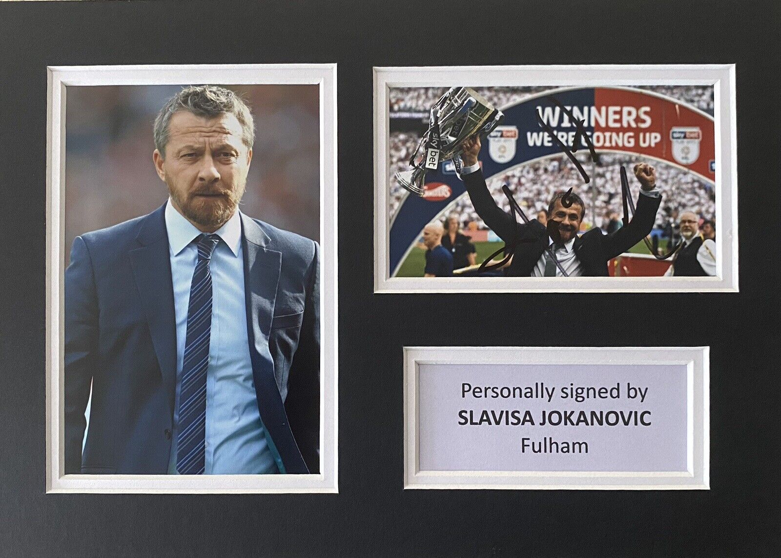 Slavisa Jokanovic Hand Signed Fulham Photo Poster painting In A4 Mount Display 2