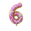 10PCS Ice Cream Cookie Themed 0 - 9 Numbers Aluminum Film 32" Balloons Catering Dessert Birthday Party Decors