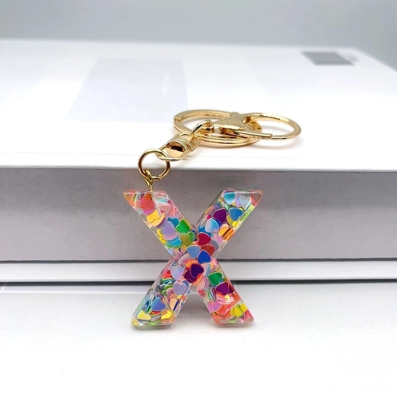 Luxurious Letter Colorful Arylic Unisex Bag Pendant Keychain