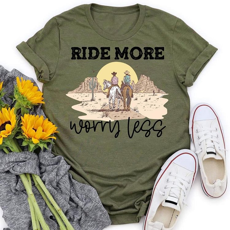 ANB - Ride more worry less Village LifeRetro Tee -05777