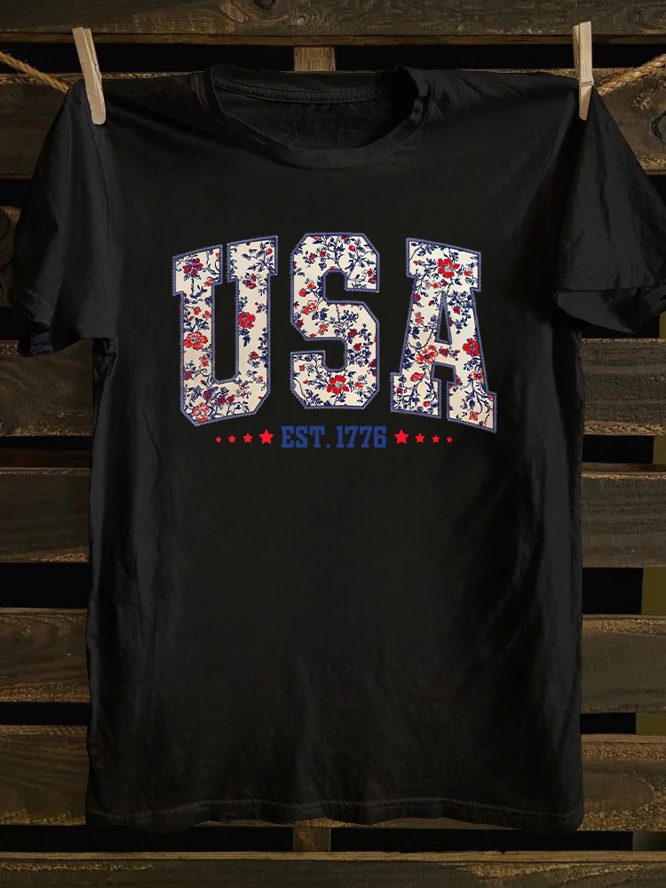 Floral USA T-shirt