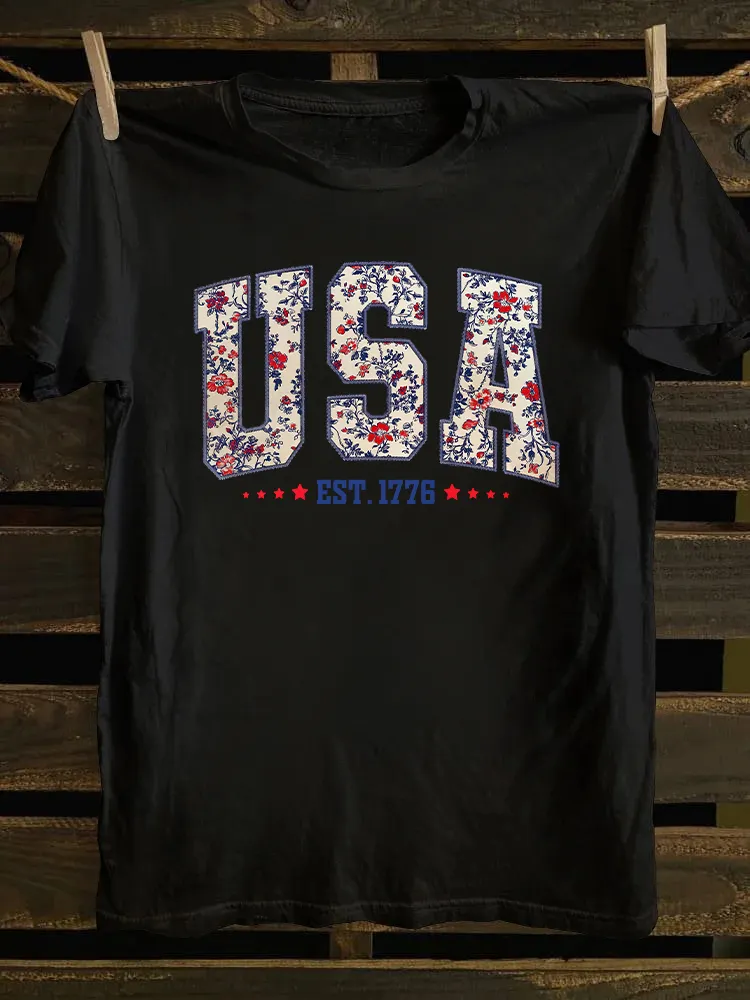 Floral USA T-shirt