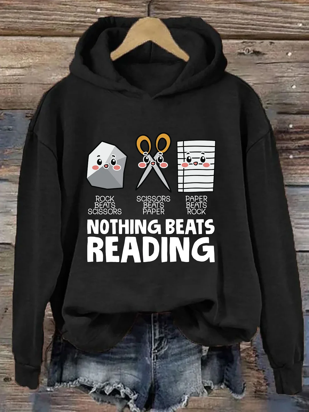 Rock Paper Scissor Reading Hoodie