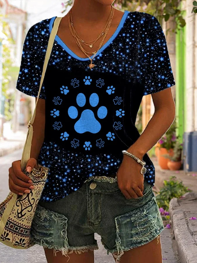 🐾Women's Dog Paw Print Short Sleeve T-Shirt