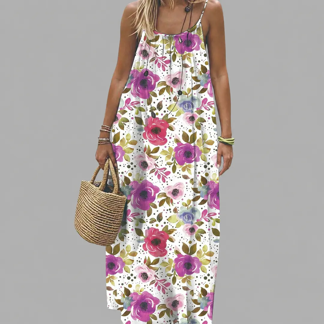 Elegant Relaxed Waist Maxi Dress