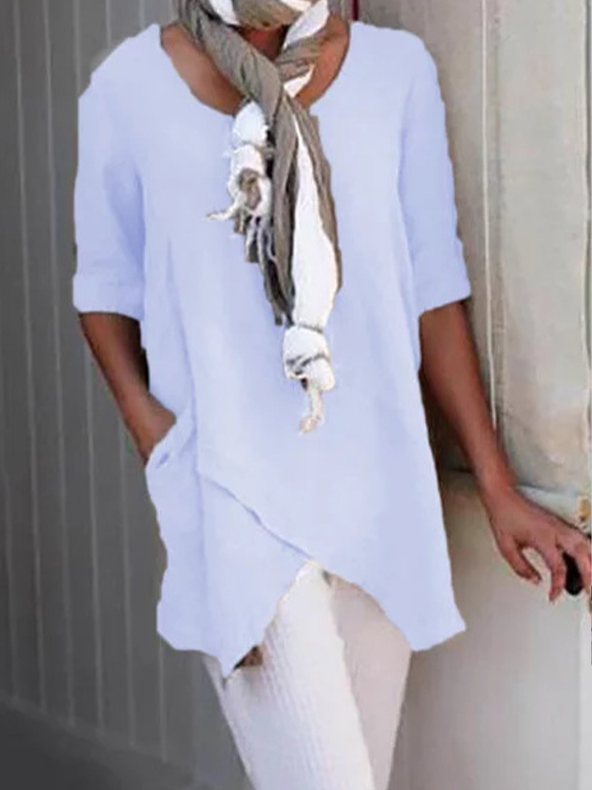 Women's Round Neck Solid Color Casual Short Sleeves