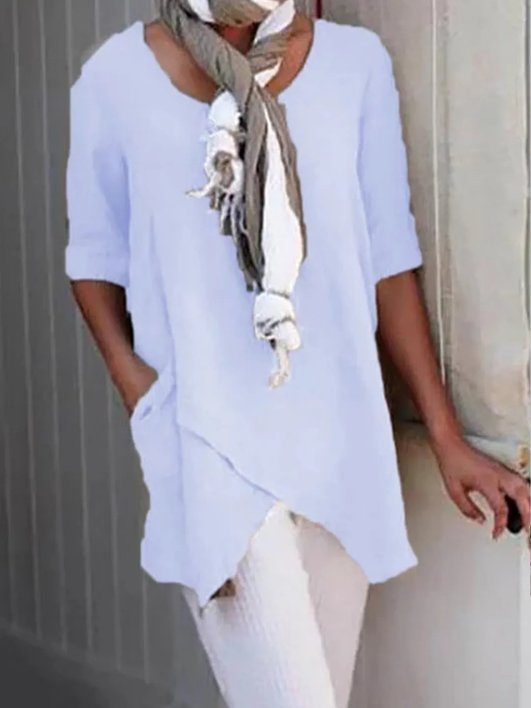 Women's Round Neck Solid Color Casual Short Sleeves