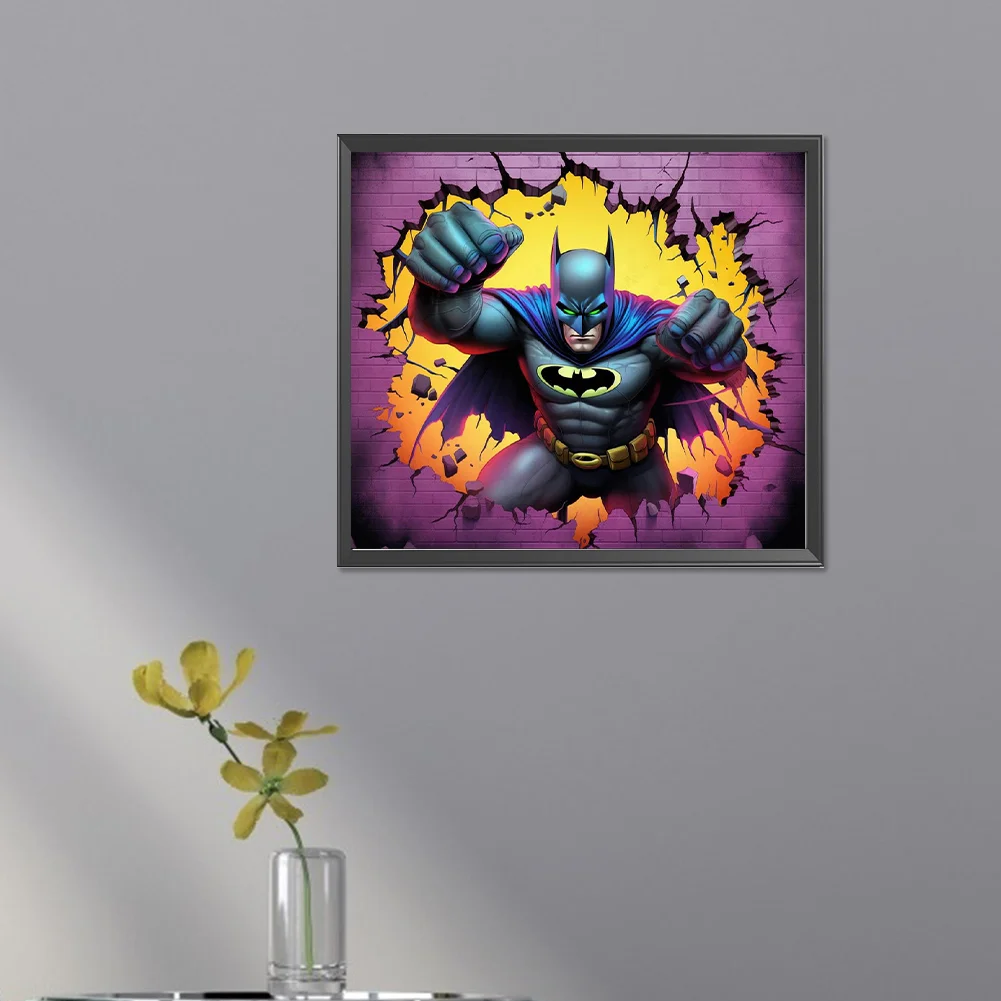 Diamond Painting - Full Round Drill - Batman Breaking Wall(Canvas|40*35cm)