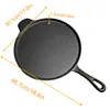 30cm Cast Iron Egg Frying Pan Non-stick & Lug Handle Pancake Skillet Household