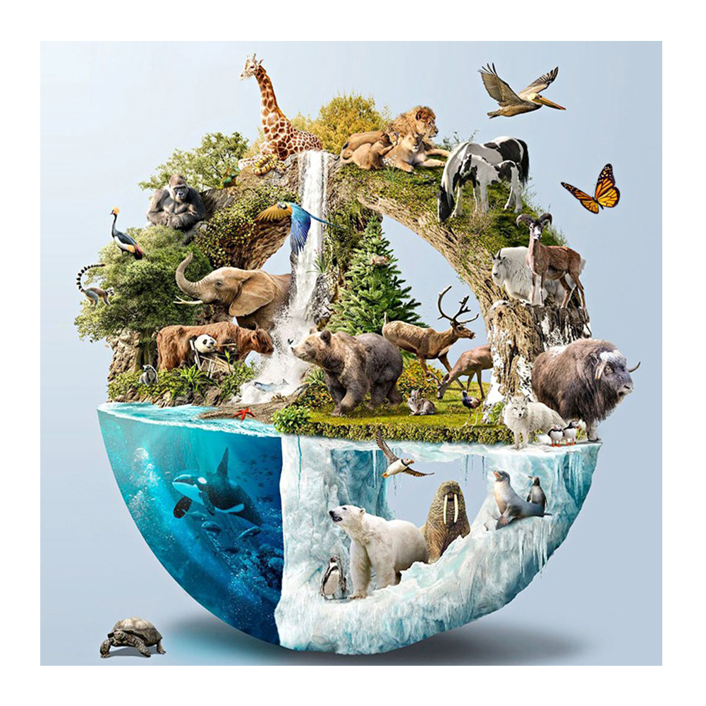 

Animal - 11CT Stamped Cross Stitch - 70*70CM (Big Size), 501 Original