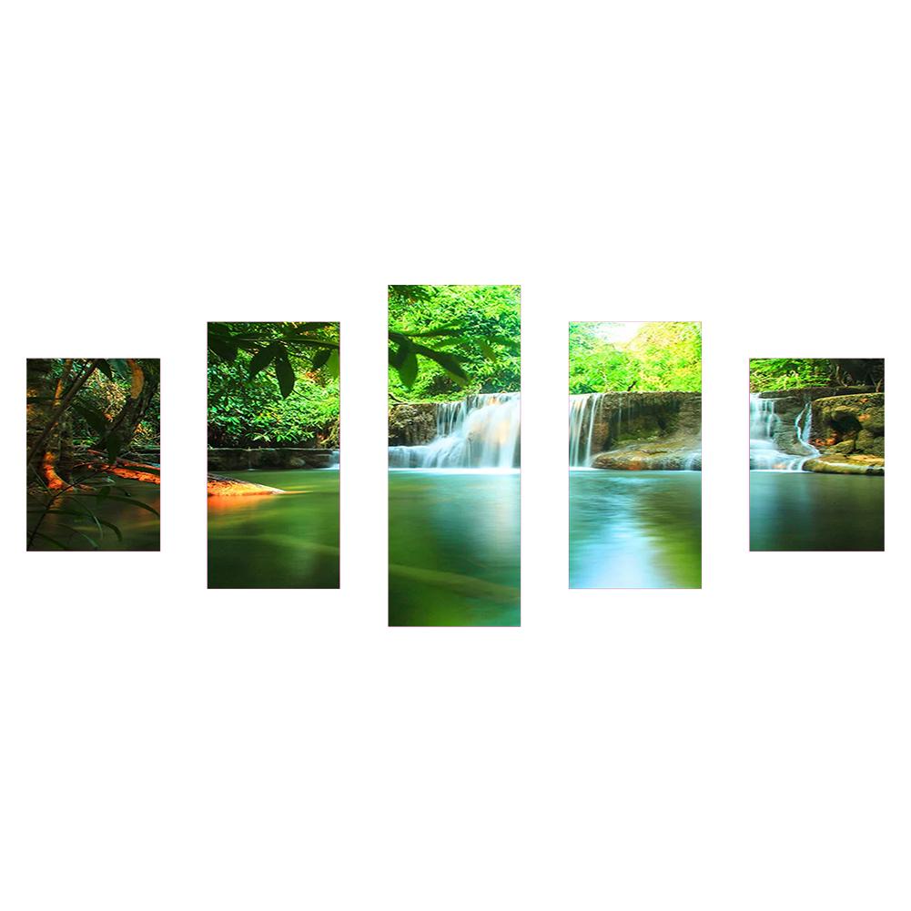

103x45cm Multi-picture Diamond Painting-5 Panels Mountains River, 501 Original