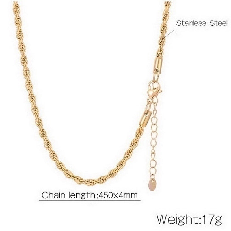 Casual Minimalist Solid Color 304 Stainless Steel 18K Gold Plated Plating Stainless Steel Necklaces
