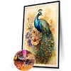 Diamond Painting-DIY Full Round Drill Peacock and Flowers（40*60CM)