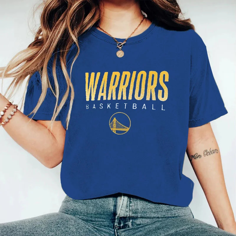 Women's Casual Loose Basketball Support Golden State Warriors T-Shirt