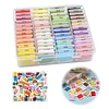 Multi-Color Embroidery Yarn with Transparent Storage Box Cross Stitch Supplies Sewing Embroidery Thread Set for Halloween Christmas Mothers Day