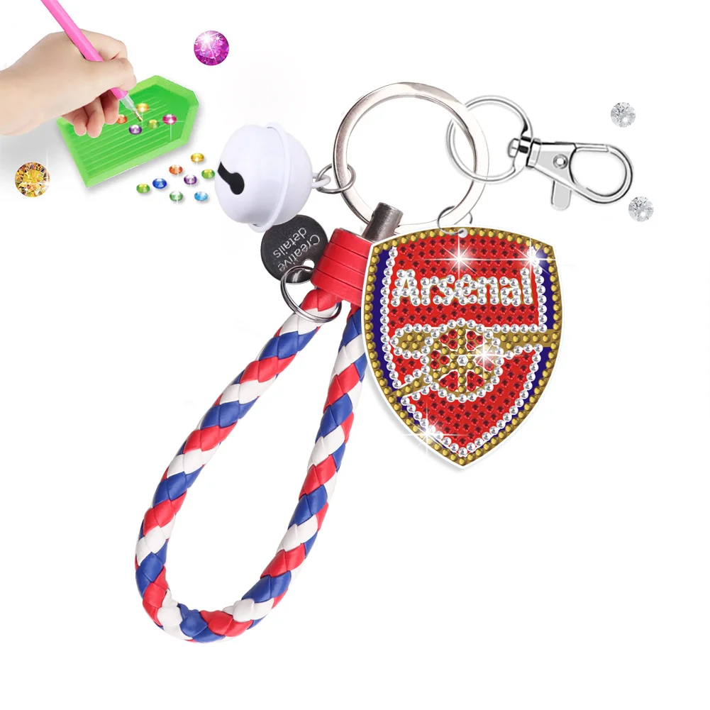 【Upgrade】DIY Arsenal F.C. Logo Double Sided Rhinestone Painting Keychain Pendant for Adult