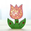 D&eacute;coration de P&acirc;ques lapin en bois avec lumi&egrave;re LED