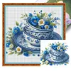 Blue And White Porcelain Flower-11CT /14CT Stamped Cross Stitch 40*40cm tapestrymarket
