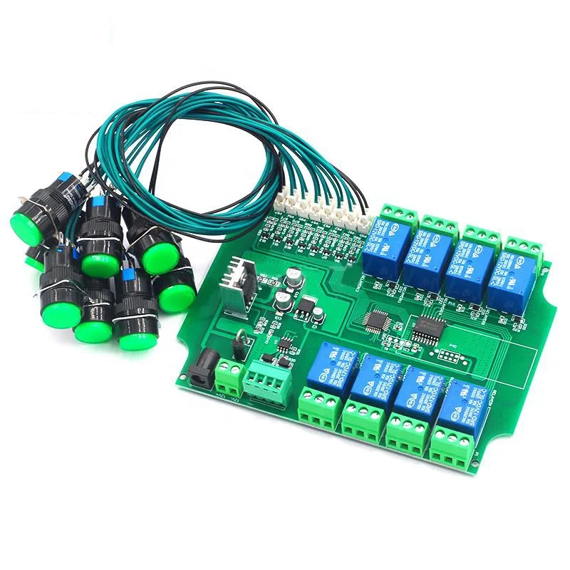 1 2 3 4 6 8 Mechanical Button Switch Panel with Relay Contact Type Relay 12 24V Self-Locking Jog Elecro Mechanic Relay