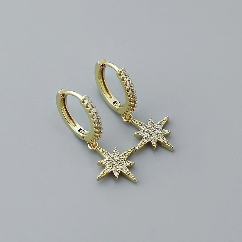 1 Pair Minimalist Geometric Plating Copper Drop Earrings