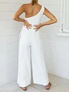 One-Shoulder Empire Wide Leg Jumpsuit