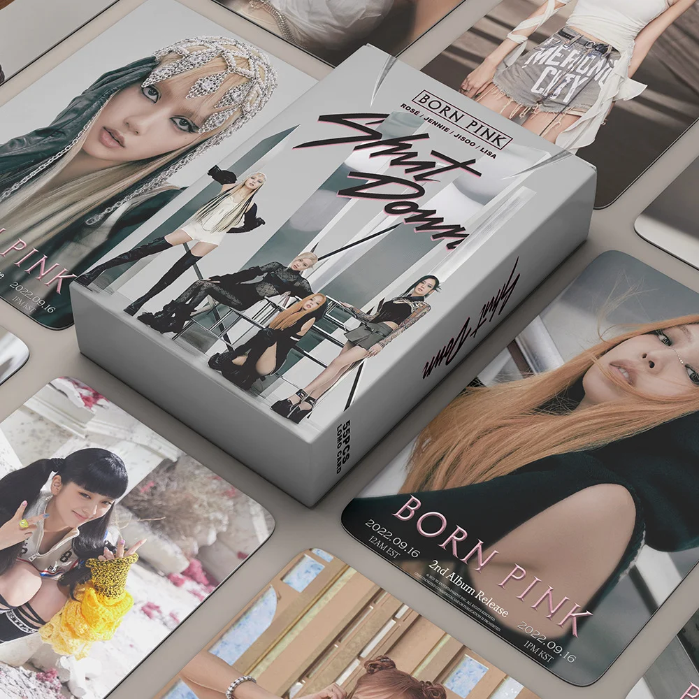 4Pcs Kpop BlackPink Lomo Card BORN PINK Album Photocards WORLD TOUR  Postcards Series Fans Gifts