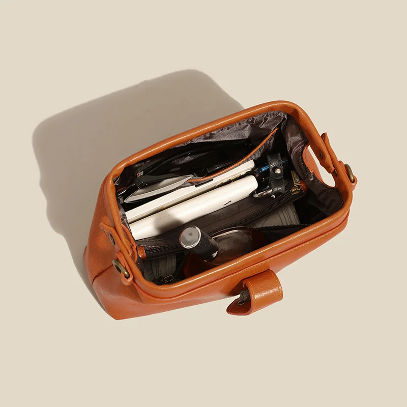 Merumote's Soft leather bag women's crossbody bag trendy high-end gold shell bags-MERUMOTE