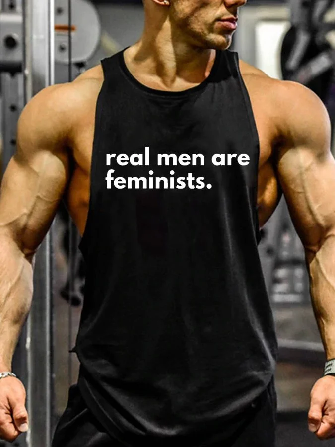 Men\'s Real Men Are Feminists Tank Top-LYTUEB0004-Annaletters