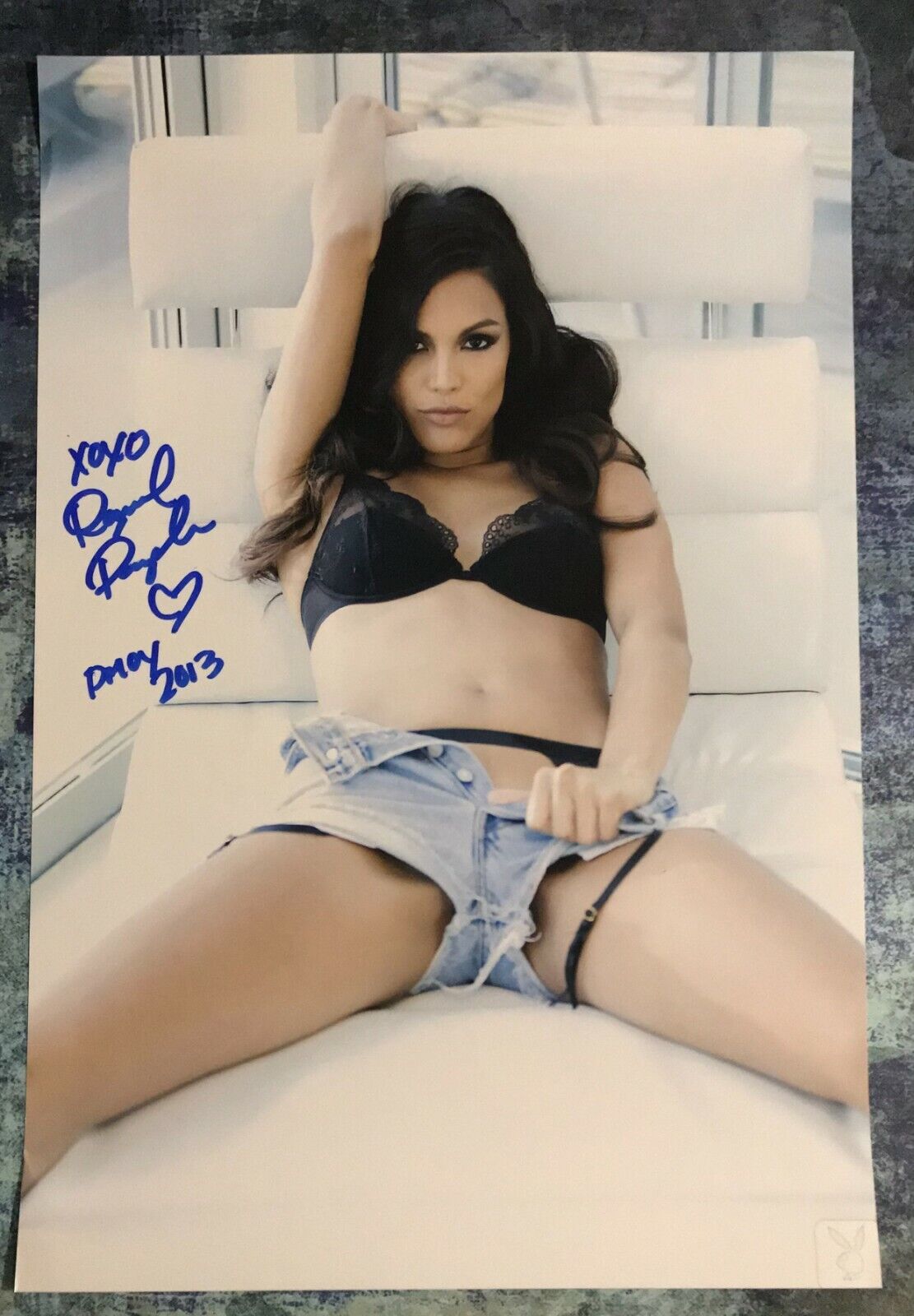 GFA Sexy Playmate of the Year * RAQUEL POMPLUN * Signed 12x18 Photo Poster painting R2 COA