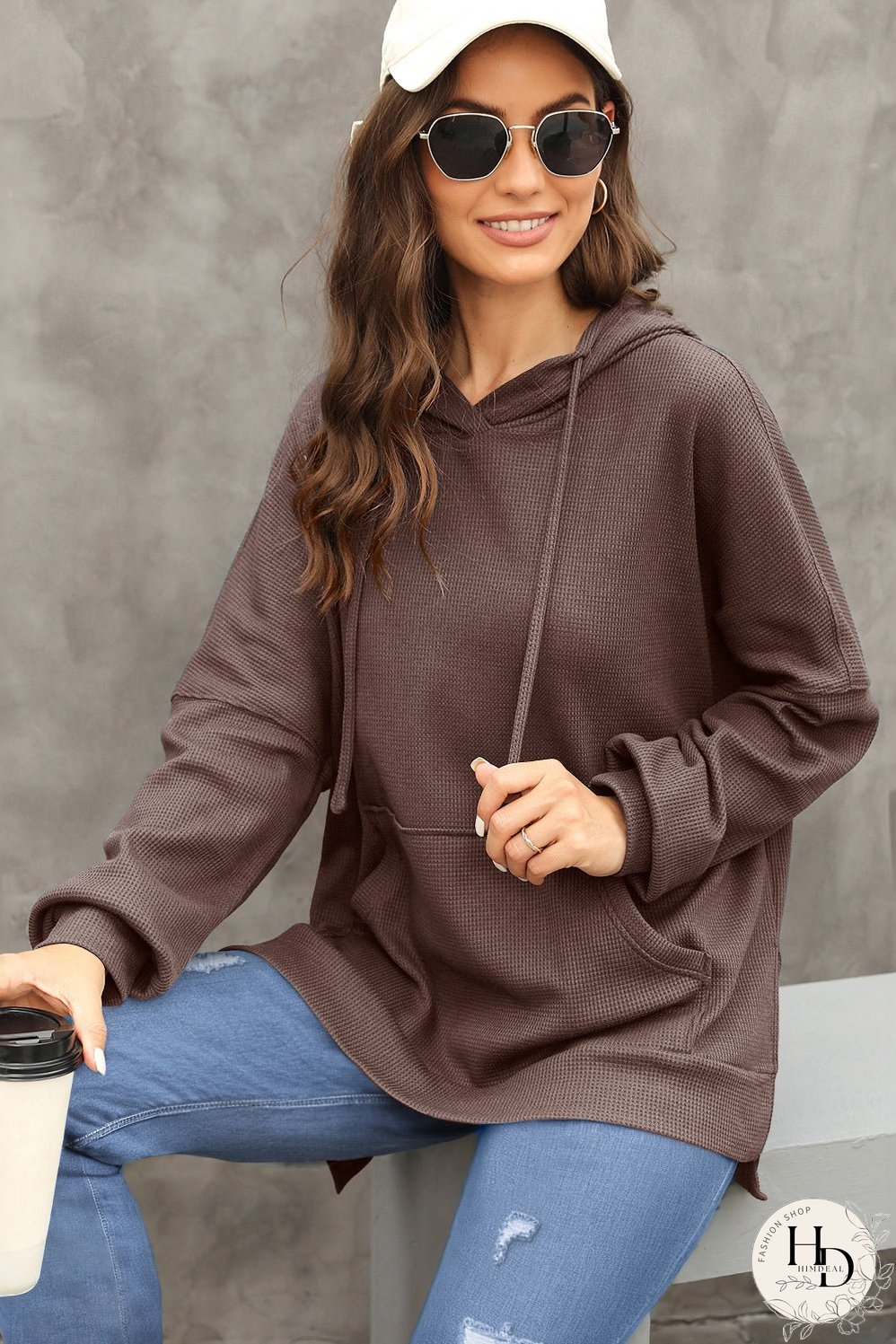 Warm Waffle Knit Hoodie