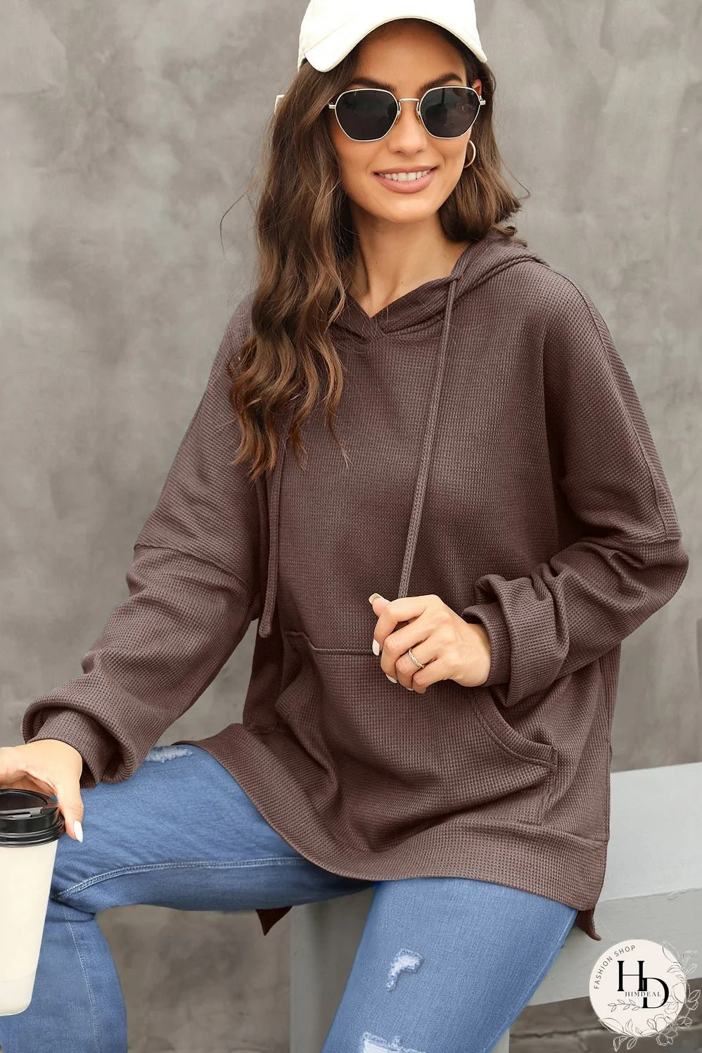 Warm Waffle Knit Hoodie