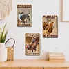 (US Only)3Pcs Vintage Western Cowboy Metal Tin Sign 2D Metal Wall Art Poster 30x40cm