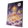 DIY Pearl Painting Lighthouse with Frame for Home Wall Decor(30x40cm)