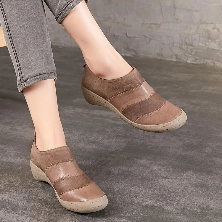 Spring New Women's Leather Retro Casual Shoes