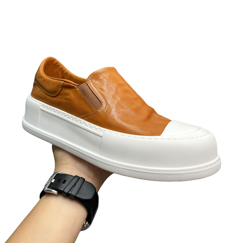HANDMADE RETRO Horse Leather Casual Skate Shoes | Horse Leather Heightening Loafers DANRRIO.COM DANRRIO