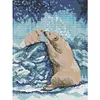 Polar Bear-14CT Stamped Cross Stitch 28*38cm/11.02*14.96in tapestrymarket
