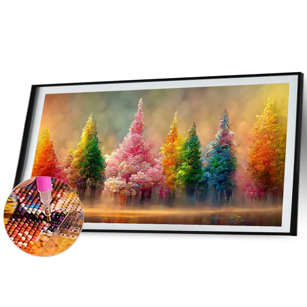 Diamond Painting - Full Round Drill - Painted Trees(80*40cm)