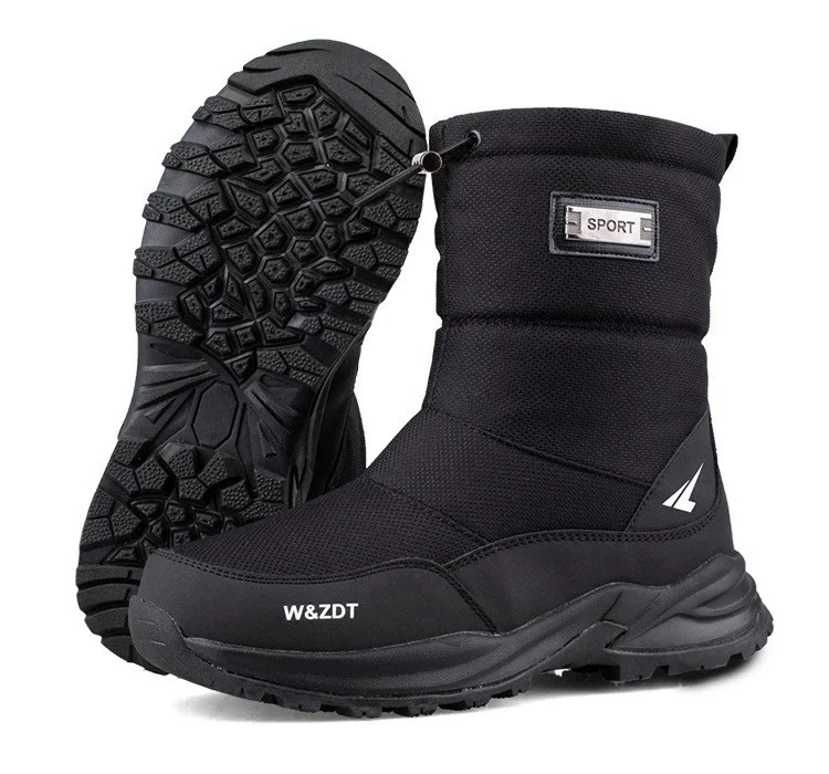 Men's winter outdoor thickened warm waterproof anti-slip high-top snow boots  Stunahome.com