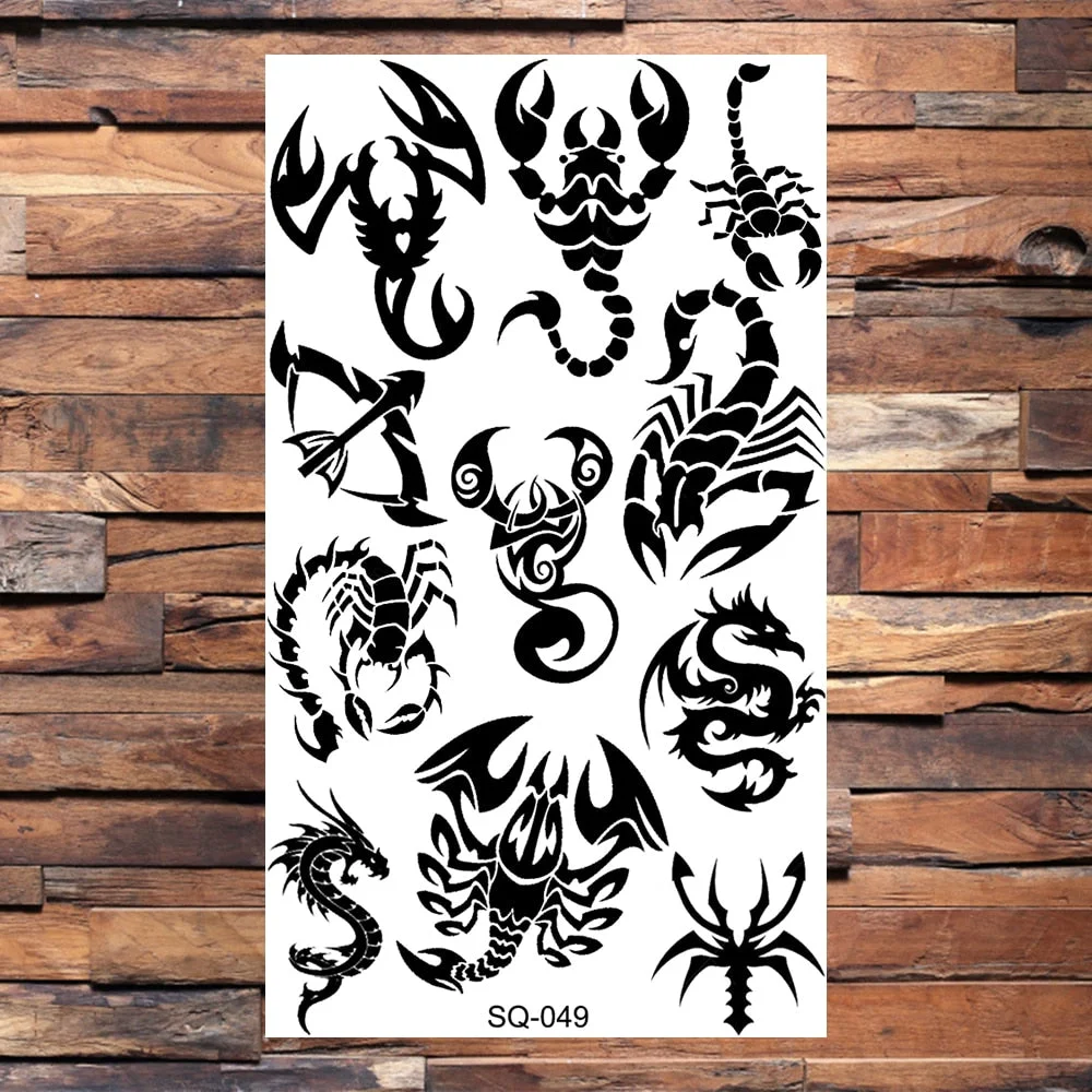 Black Butterfly Temporary Tattoos For Women Girls Realistic Eye Halloween Crown Fake Tattoo Sticker Sexy Body Arm Tatoos DIY