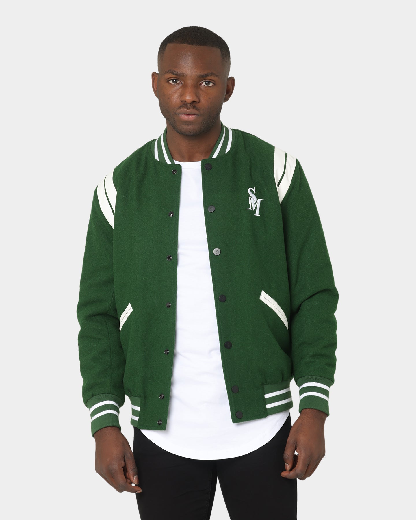 Saint Morta Alpha Varsity Jacket Green/White