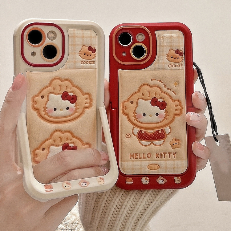 Kawaii Taiyaki Fish Cat Hidden Stand Phone Case