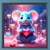 Diamond Painting -DIY Full Square Drill Heart Mouse(35x35cm)