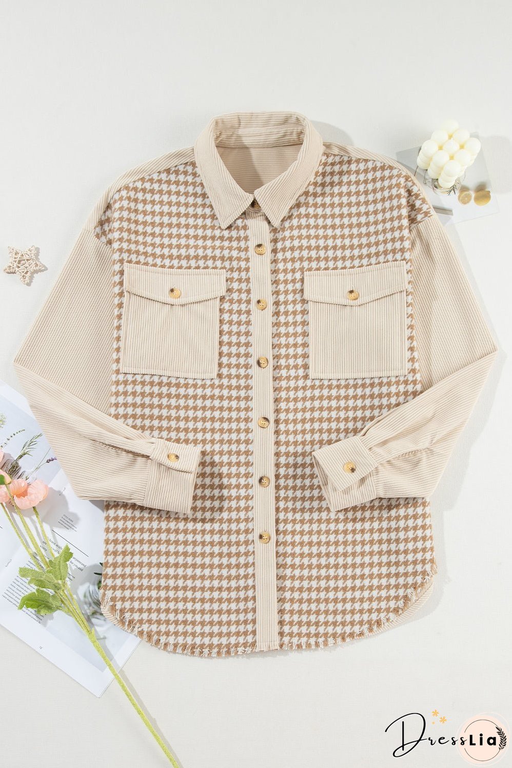 Houndstooth and Corduroy Shacket