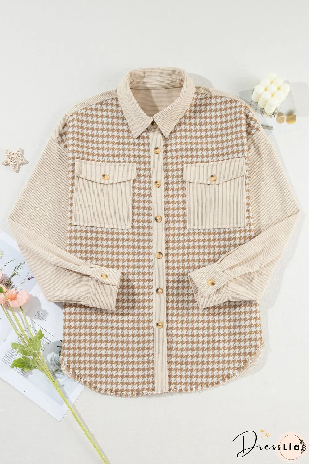 Houndstooth and Corduroy Shacket